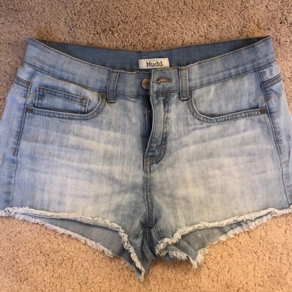 Mudd Mid-rise light-wash denim shorts